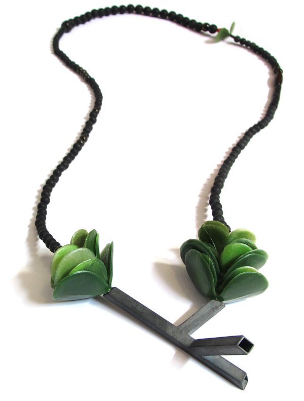 Lauren Simeoni/Melinda Young, Succulent Branch Neckpiece1